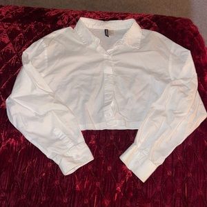 cropped button up